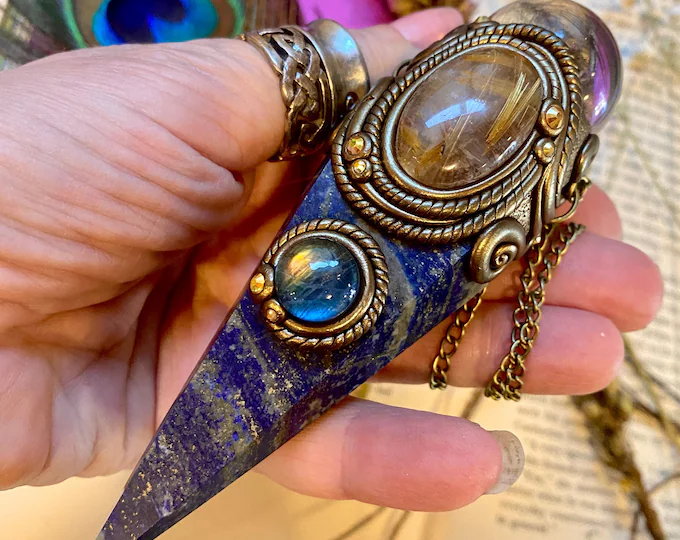 The Abundant Visionary - Pyrite Flecked Lapis Lazuli, Golden Rutilated Quartz, Blue Flash Labradorite & Ice Clear Quartz Sphere