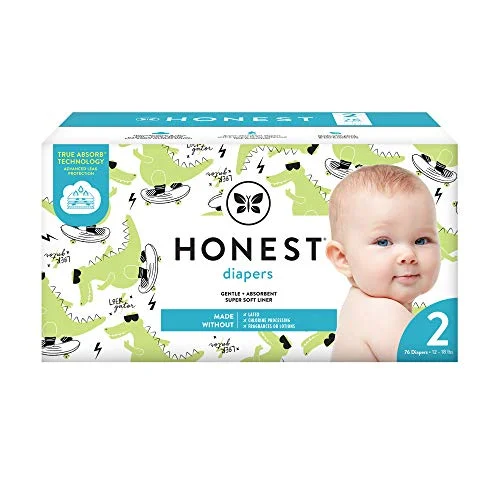 The Honest Company The Honest Company Club Box Diapers with Trueabsorb Technology, L8ter Gator, Size 2, 76 Count