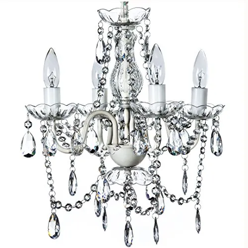 The Original 4 Light Crystal White Gypsy Chandelier for H 17.5