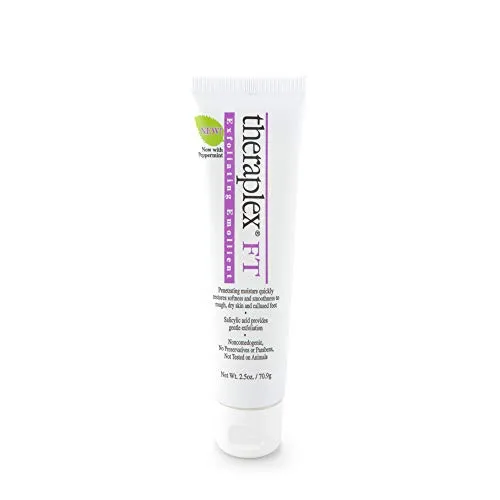 Theraplex Exfoliating Emollient Cream (2.5 oz) - Salicylic Acid for Gentle Exfoliation, No Parabens or Preservatives, Noncomedogenic, Dermatologist recommended, Peppermint