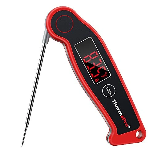 ThermoPro TP19 Waterproof Digital Meat Thermometer for Grilling with Ambidextrous Backlit & Thermocouple Instant Read Thermometer Kitchen Cooking Food Thermometer for Candy Water Oil BBQ Grill Smoker