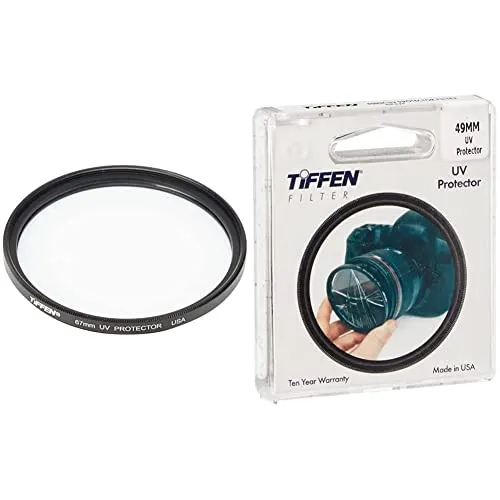 Tiffen 67UVP 67mm UV Protection Filter & 49UVP 49mm UV Protection Camera Lens Filter, Black