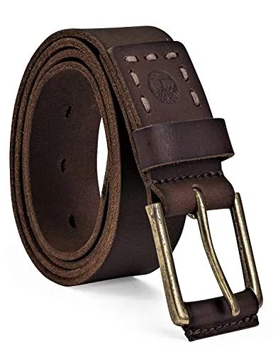 Timberland Men's Casual 40MM Pull Up Genuine Leather Jean Belt DK Brown W36