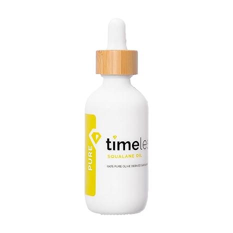 Timeless Skin Care Squalane Oil 100% Pure - Plant-Based Face Oil - Fragrance-Free - For Dry Skin - Moisturizing - 2 oz