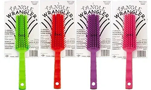 Tolco 290509 Neon Tangle Wranger Detangle Brush, Assorted (Pack of 12)