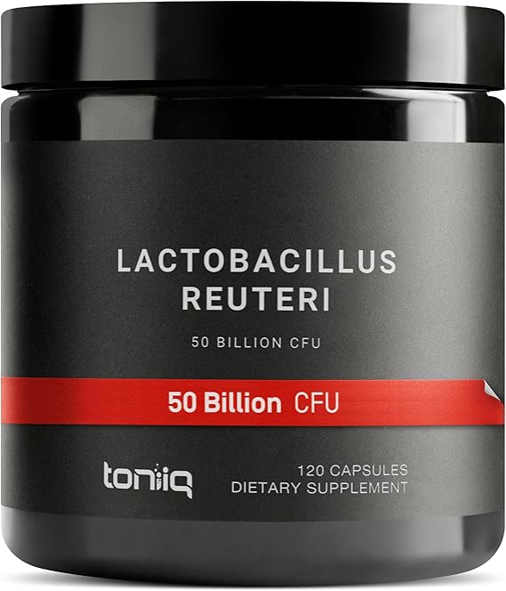 Toniiq 50 Billion CFU Lactobacillus Reuteri Probiotic 50mg per Serving - L Reuteri Probiotics - Highest CFU Count Lactobacillus Reuteri Probiotic - 120 Vegetarian Capsules - 120 Servings
