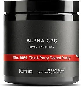 Toniiq Ultra High Purity Alpha GPC Capsules - 600mg Concentrated Formula - 90%+ Highly Purified and Bioavailable Nootropic - 120 Capsules Alpha GPC Supplement