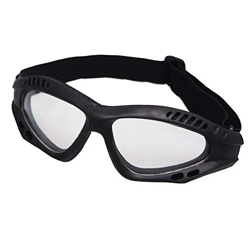 Tounlinx Tactical Safety Goggles Anti Fog Protective Airsoft Goggles with Adjustable Strap Outdoor Paintball Riding Shooting Hunting Cycling Military Glasses Shock Resistance Cosplay Equipment,Black