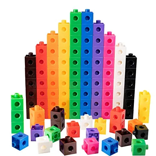 TOYLI 100 Piece Linking Cubes Set for Counting, Sorting, STEM, Connecting Math Manipulatives Educational Toy for Preschool, Kindergarten, Homeschool
