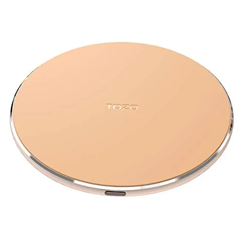 TOZO W1 Wireless Charger Thin Aviation Aluminum Computer Numerical Control Technology Fast Charging Pad Khaki (NO AC Adapter)