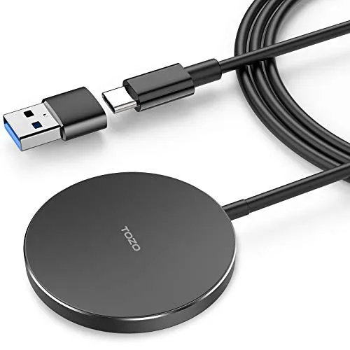 TOZO W6 Wireless Charger Compatible for iPhone 12 / Mini/Pro/Max Aviation Aluminum Computer Numerical Control Technology Fast Charging Black NO AC Adapter