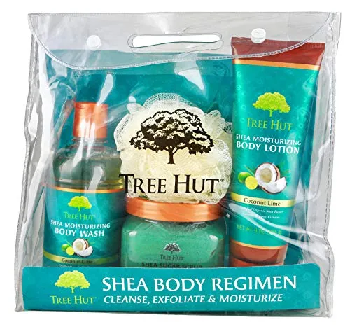 Tree Hut Coconut Lime Shea Body Regimen, 3 Products in one Set, for Nourishing Essential Body Care