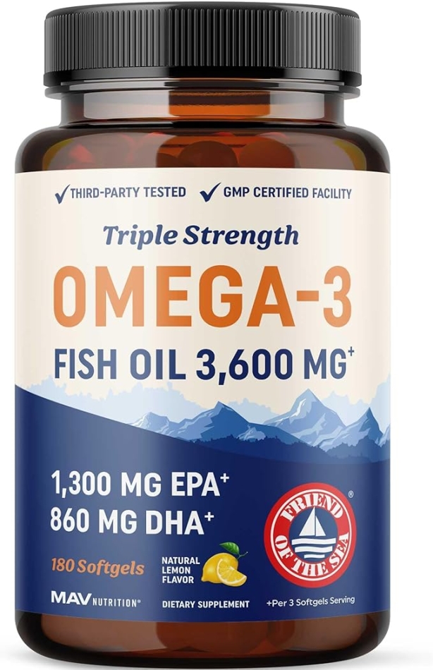 Triple Strength Omega 3 Fish Oil 3600 mg | EPA & DHA