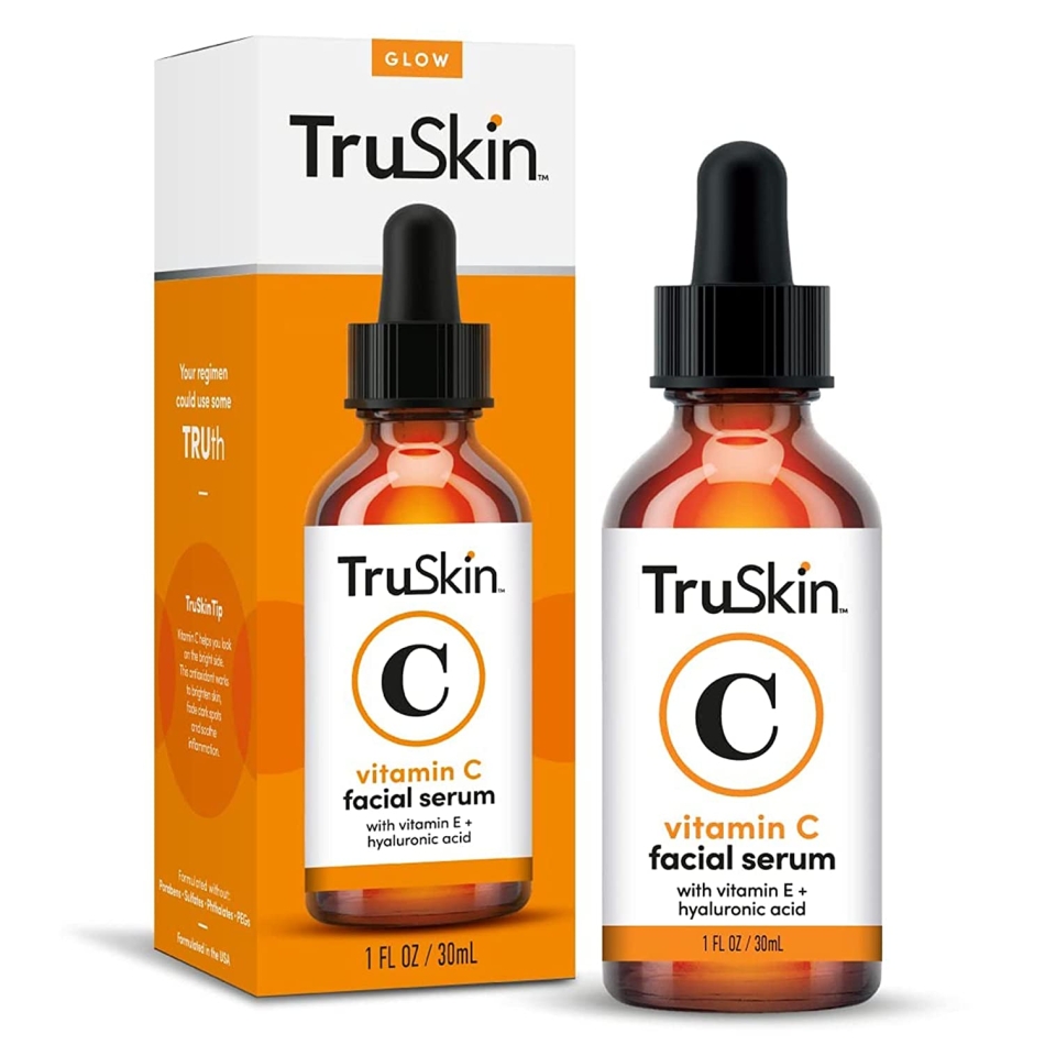 TruSkin Vitamin C Serum for Face with Hyaluronic Acid, Vitamin E, Witch Hazel, 1 fl oz