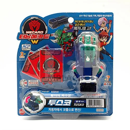 TURNING MECARD TUSKO Blue Transforming Robot Car Toys