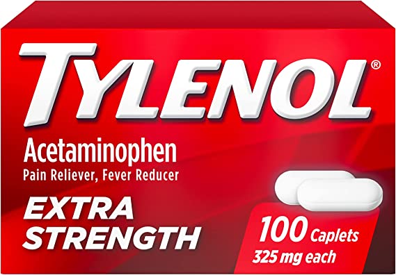 Tylenol Extra Strength Caplets with 500 mg Acetaminophen, Pain Reliever & Fever Reducer, 100 ct