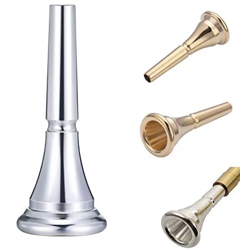 Tzong Round Horn Plated Metal Trumpet Mouthpiece Musical Instruments Silver