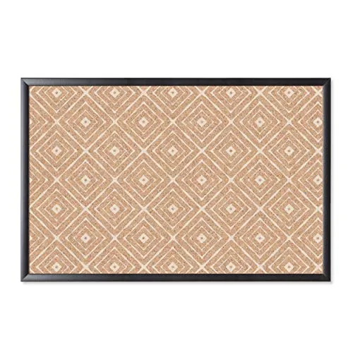 U Brands Cork Bulletin Board, 23 x 35 Inches, Black Wood Frame, Diamond Fashion Design Print (2884U00-01)