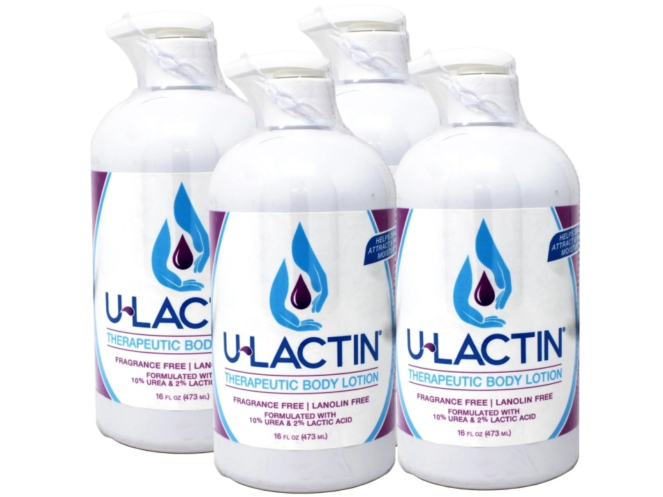 ULactin Body Lotion with Urea and Lactic Acid for Dry Rough Skin 16 Fl Oz 4 Pack
