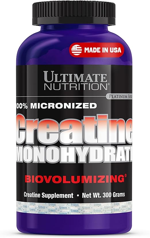 Ultimate Nutrition Unflavored Micronized Creatine Monohydrate Powder for Men & Women, 300g - Workout Performance Supplement for Muscle Growth & Strength Building - Keto-Friendly & Gluten-Free