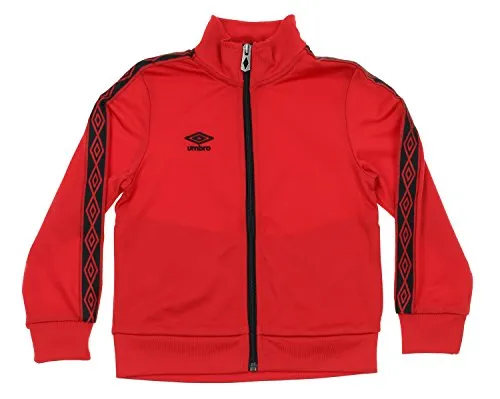 Umbro Boys Double Diamond Tracks Set, Black/Vermillion, Size 7