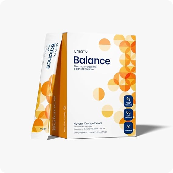 Unicity Balance Natural Orange Stay Full Longer by slowing Carbohydrate Absorption (30 Packets). Helps Support a Healthy Digestive System and Keeps Your Body Well maintained (30-Day Supply)