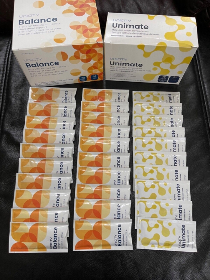 Unicity Feel Great 10 Day Combo *Balance 20 pack &Unimate Lemon 10 pack