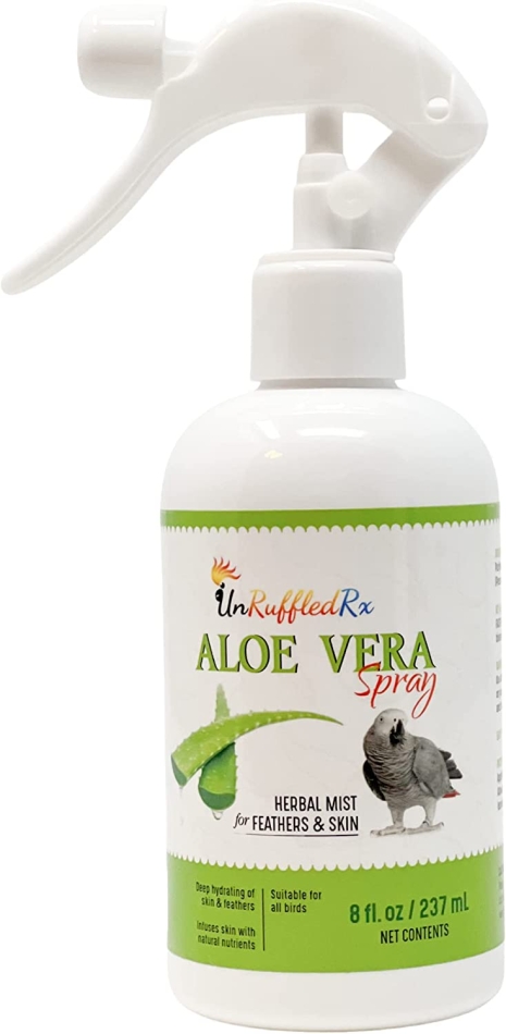 UnRuffledRx Aloe Vera Bird Bath Spray for Daily Care, Molting, Feather Plucking & Skin Health - Softer, Brighter Plumage, 8 Fl Oz