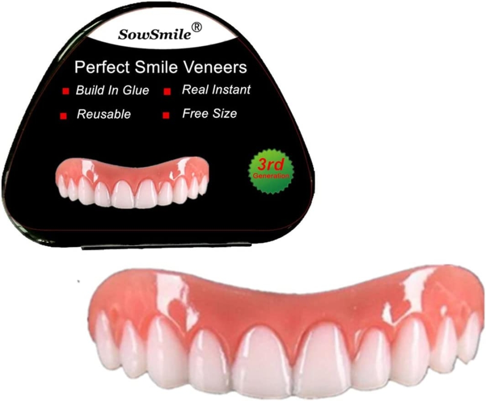 Upgraded Real Instant Cosmetic Snap on False Teeth Perfect Smile Teeth Whitening Denture Paste Brace