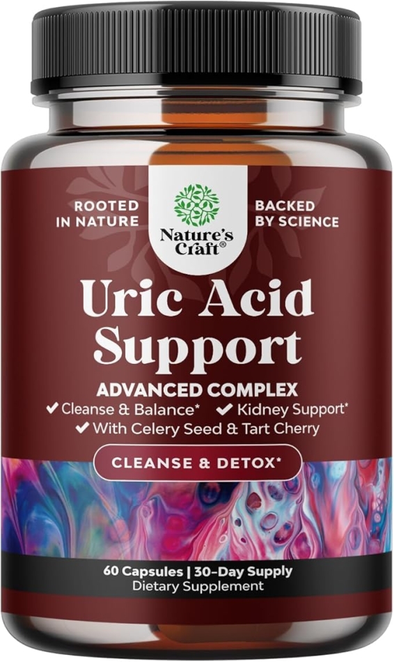 Uric Acid Kidney Support Vitamins for Men and Women ï¿½ Herbal Cleanse Detox for Joint Comfort Muscle Recovery Pure Tart Cherry Milk Thistle and Bromelain Antioxidant Dietary Supplement