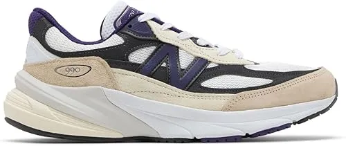 USA-Made New Balance 990v6 in White, Black, Plum, Phantom