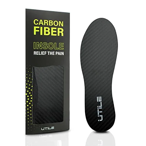 UTILE Carbon Fiber Insole (1 Pair) Rigid Shoe Insert for Turf Toe, Foot Fracture and Arthritis, Mortons Toe, Hallux Rigidus, Limitus - Orthotic Shoe Stiffener Insert Alternative to Post Op Shoe (M)