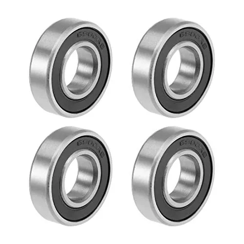 uxcell Deep Groove Ball Bearings Z2 10mm x 22mm x 6mm Double Sealed Carbon Steel 4pcs