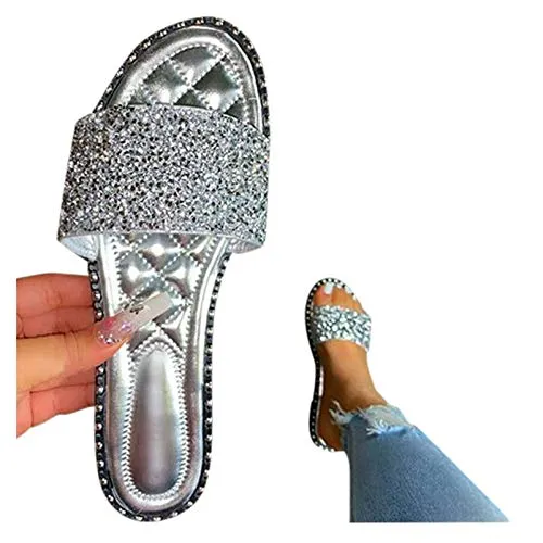 Vedolay Dress Sandals for Women Comfort Women Snakeskin Flat Sandals Open Toe Slip On Slides Sandals Casual Walking Comfort Summer Strappy Sandals Slippers
