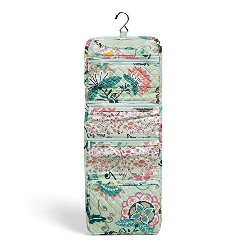 Vera Bradley Signature Cotton Compact Hanging Travel Organizer, Mint Flowers