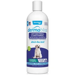 VETNIQUE LABS Dermabliss Medicated Dog Shampoo with Ketoconazole Shampoo for Dogs & Cats for Skin Infection and Allergy Relief 16 Fl Oz