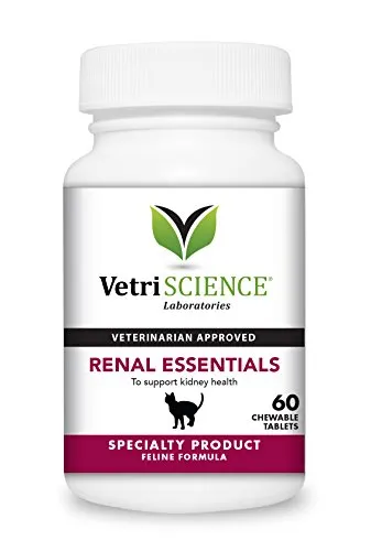 VetriScience Laboratories - Renal Essentials, Kidney Health Support for Cats, 60 Chewable Tablets