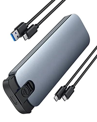 Viagkiki Aluminum M.2 NVME SATA SSD Enclosure Adapter, 10Gbps USB 3.2 Gen 2 Enclosure Reader, Tool-Free NVME External Enclosure Supports M&B+M Keys 2242/2260/2280 ( with USB C & USB A Cables)