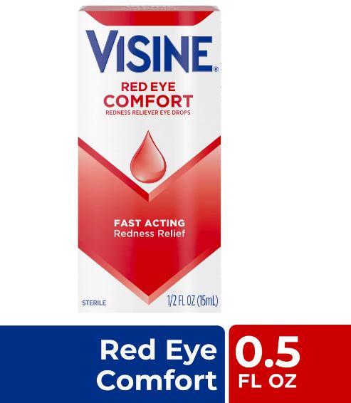 Visine Red Eye Comfort Redness Relief Eye Drops, 0.5 fl. oz