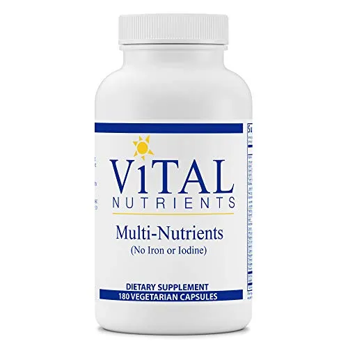 Vital Nutrients - Multi-Nutrients (No Iron or Iodine) - Comprehensive Daily Multi-Vitamin/Mineral Formula with Potent Antioxidants - 180 Vegetarian Capsules per Bottle