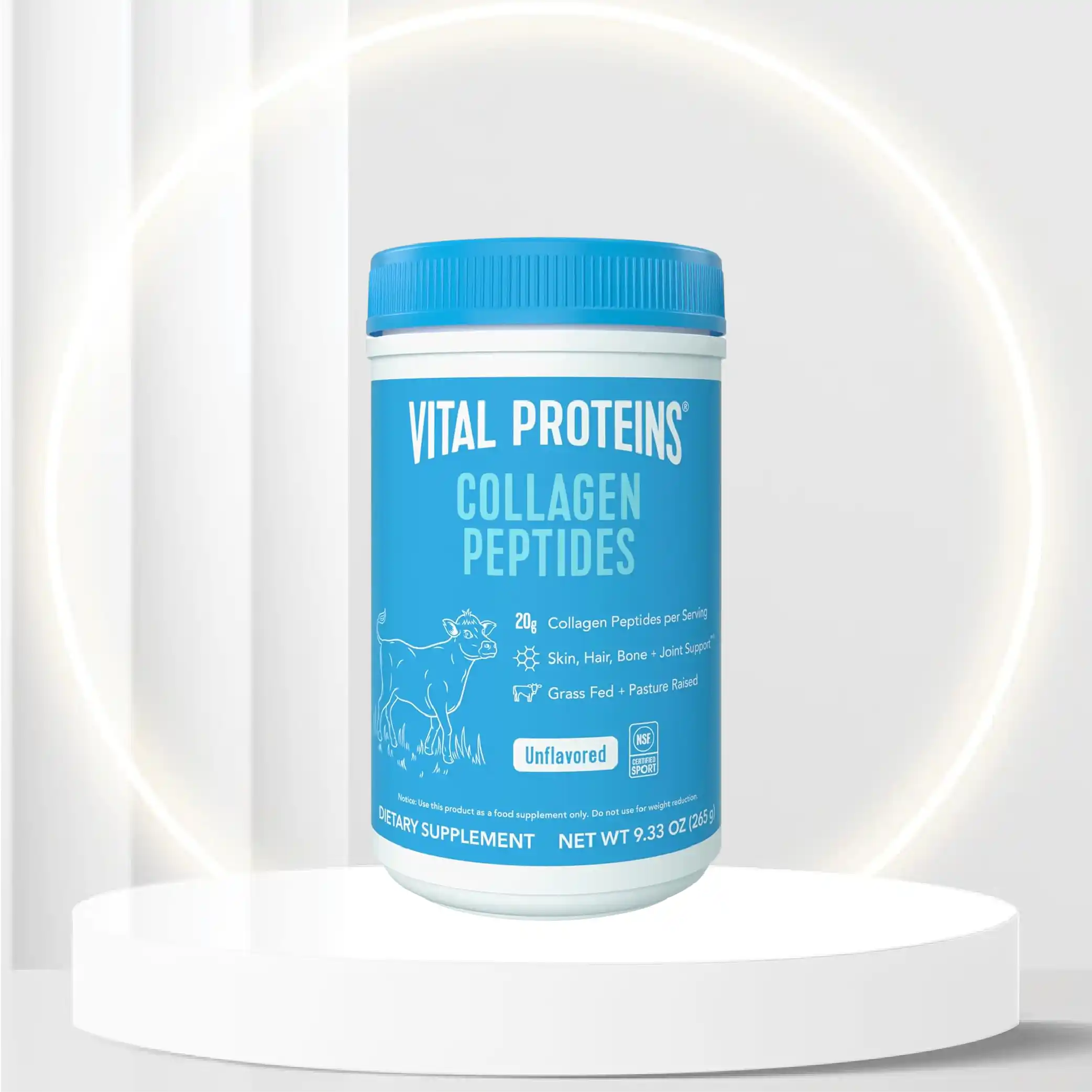 Vital Proteins Collagen Peptides Powder, Promotes Hair, Nail, Skin, Bone and Joint Health, Unflavored 9.33 OZ