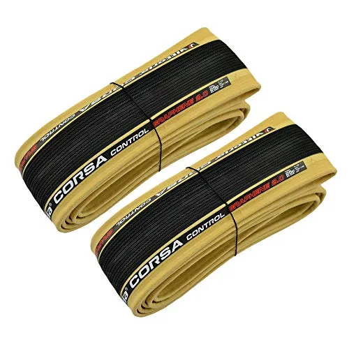 Vittoria Corsa Control G2.0 700x25C Clincher Bicycle Tire 320TPI, Skinwall and Black, 2 Tire, VT2095