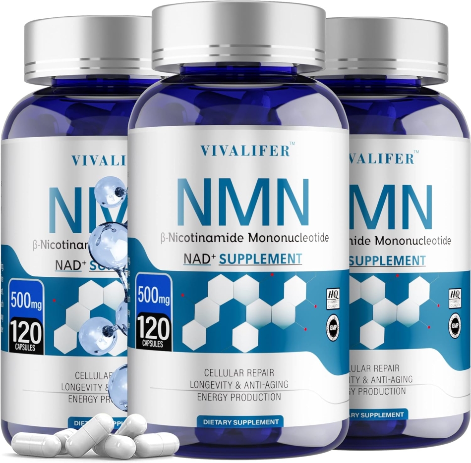VIVALIFER NR Supplement 1500MG Per Serving, NAD+ Supplement with Resveratrol for Maximum Anti-Aging, Immune and Energy Support - 3PACK Total 360 Capsules