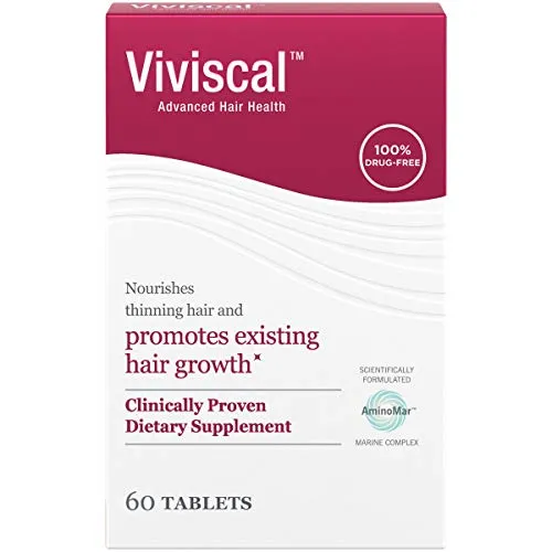 Viviscal Women's Hair Growth Supplements with Proprietary Collagen Complex, No. 1 Selling for Clinically Proven Results of Thicker, Fuller Hair; Nourish Thinning Hair (60 Tablets - 1 Month Supply)