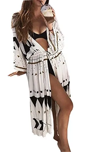 Wander Agio Womens Bikini Cover Ups Beach Coverup Swimsuits Sunscreen Long Covers Triangle Pattern