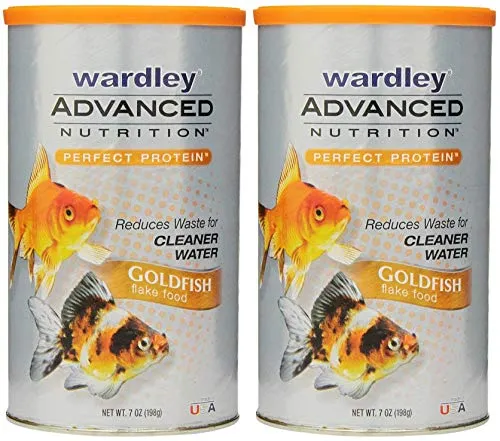 Wardley 2 Pack of Advanced Nutrition Perfect Protein Goldfish Food Flakes, 7 Ounces Per Pack