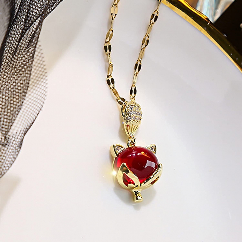 WAZZJY Carnelian Crystal Healing Pendant Necklace  Carnelian Pendant Women Crystal Necklaces Jewelry Authentic Stone