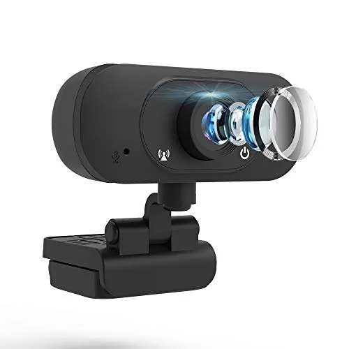 Webcam 1080P,FUVISION Computer Camera with Manual Focus,Web Camera with Microphone for Video Conference,Chat,Recording and Live Stream,Plug and Play Webcams with Extended View for PC,Desktop or Laptop