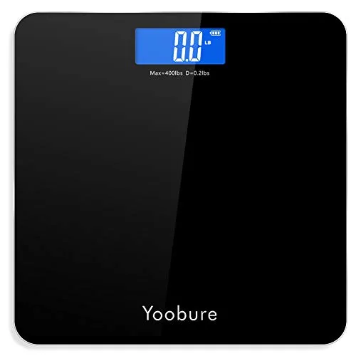 Weight Scale, Precision Digital Body Bathroom Scale with Step-On Technology, 6mm Tempered Glass Easy Read Backlit LCD Display, 400 Pounds