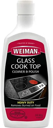 Weiman Glass Cooktop Heavy Duty Cleaner and Polish - 20 Ounce - Non-Abrasive No Scratch Induction Glass Ceramic Stove Top Cleaner and Polish